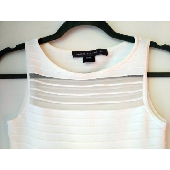 French Connection White Dress Size 2 like Herve Leger Bandage Dress - Picture 5 of 8